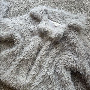 miami Shaggy Faux Fur Coat in Light Gray